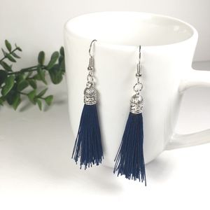 Royal Blue Tassel Drop Earrings